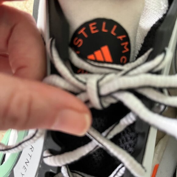 Stella McCartney Sz 8 Womens Solarglide Collab Sneakers Black Silver Green - Picture 14 of 15